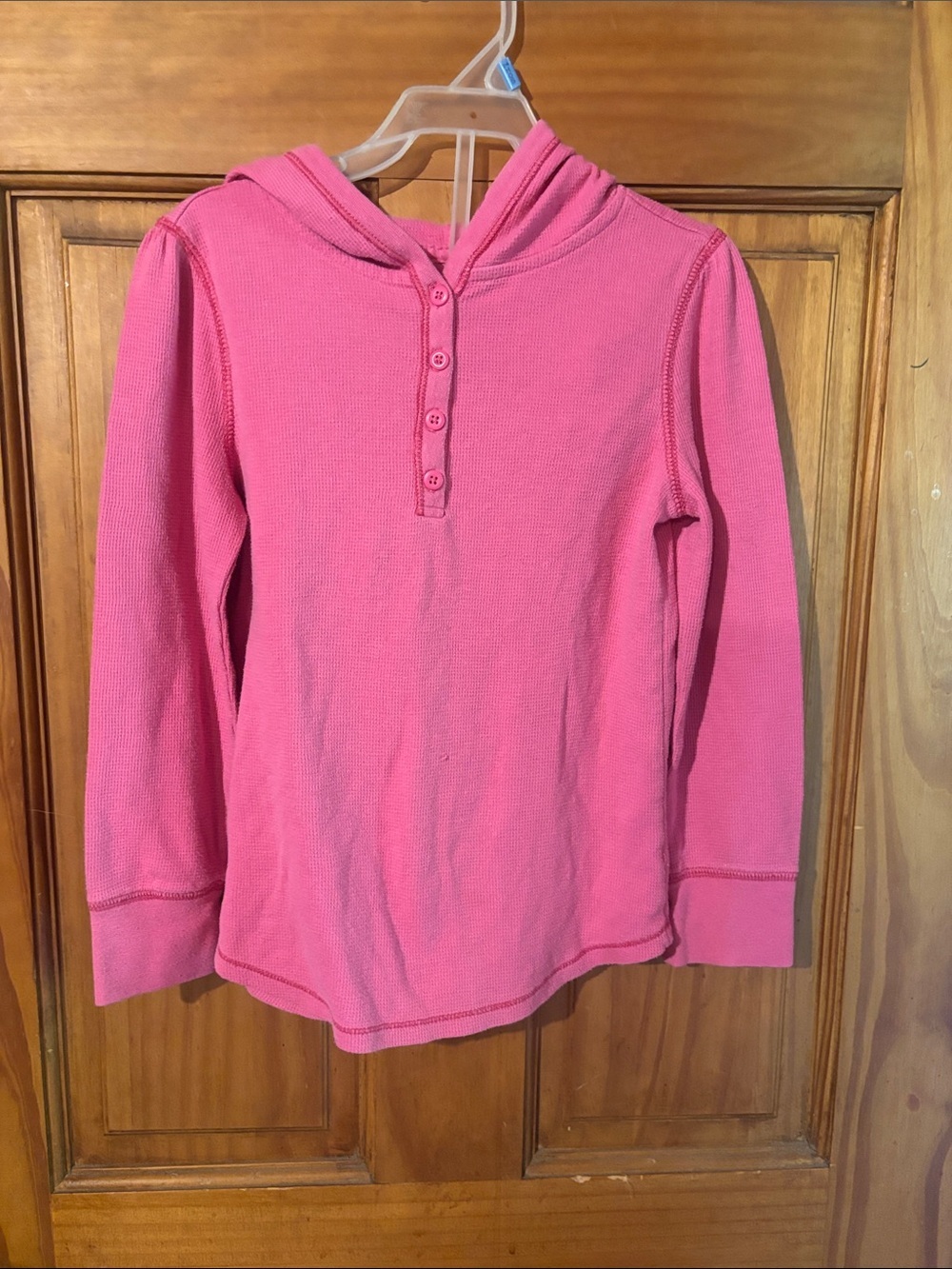 GAP Girls Pink Hooded Thermal Henley